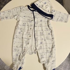 Little Me Puppy Footie and Hat Set 6M
